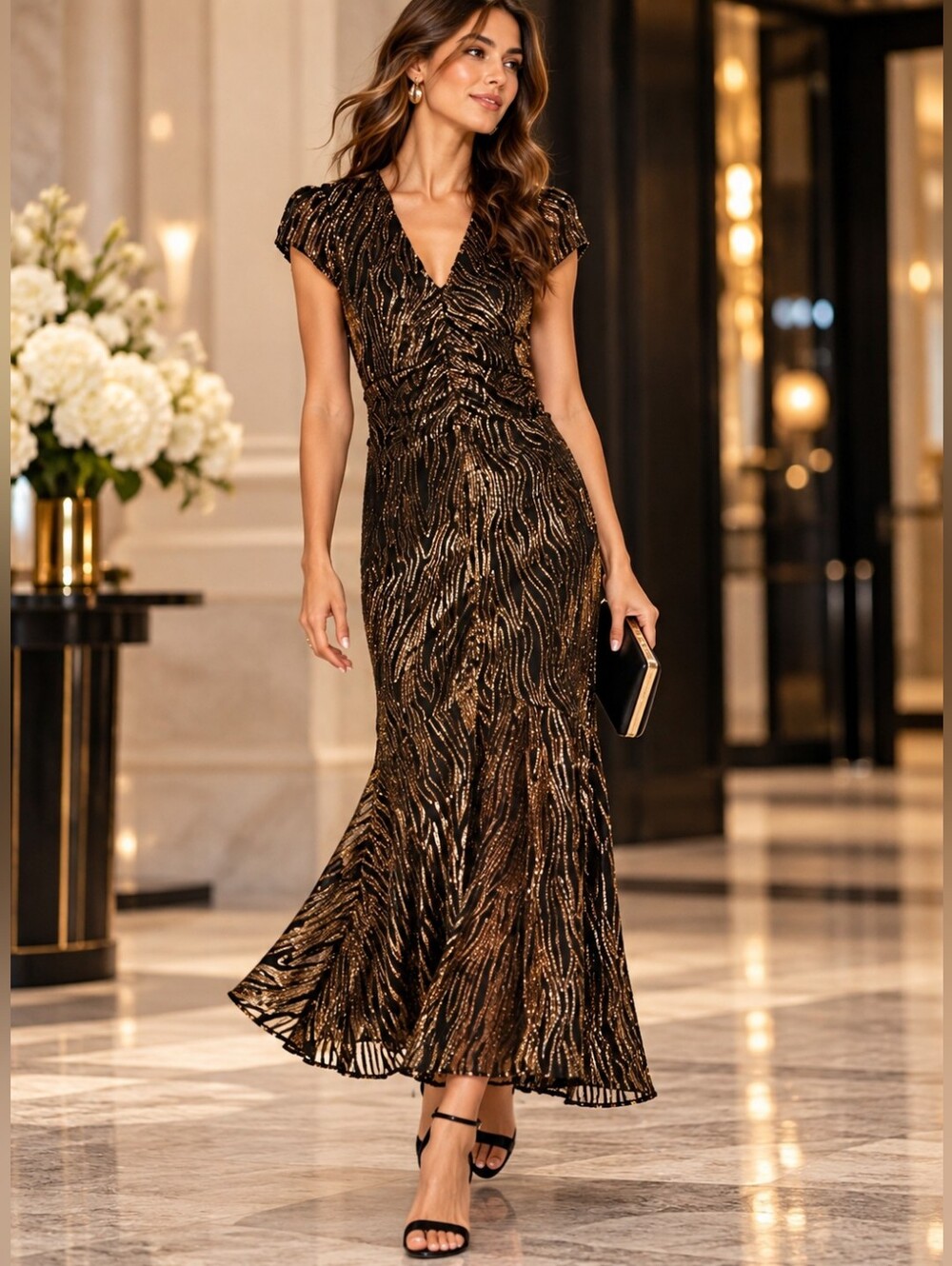 RACHEL ZOE New Black Printed Textured